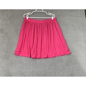 Rachel Zoe Women's Pink Pleated Midi Skirt Elastic Waist Lined Size Large